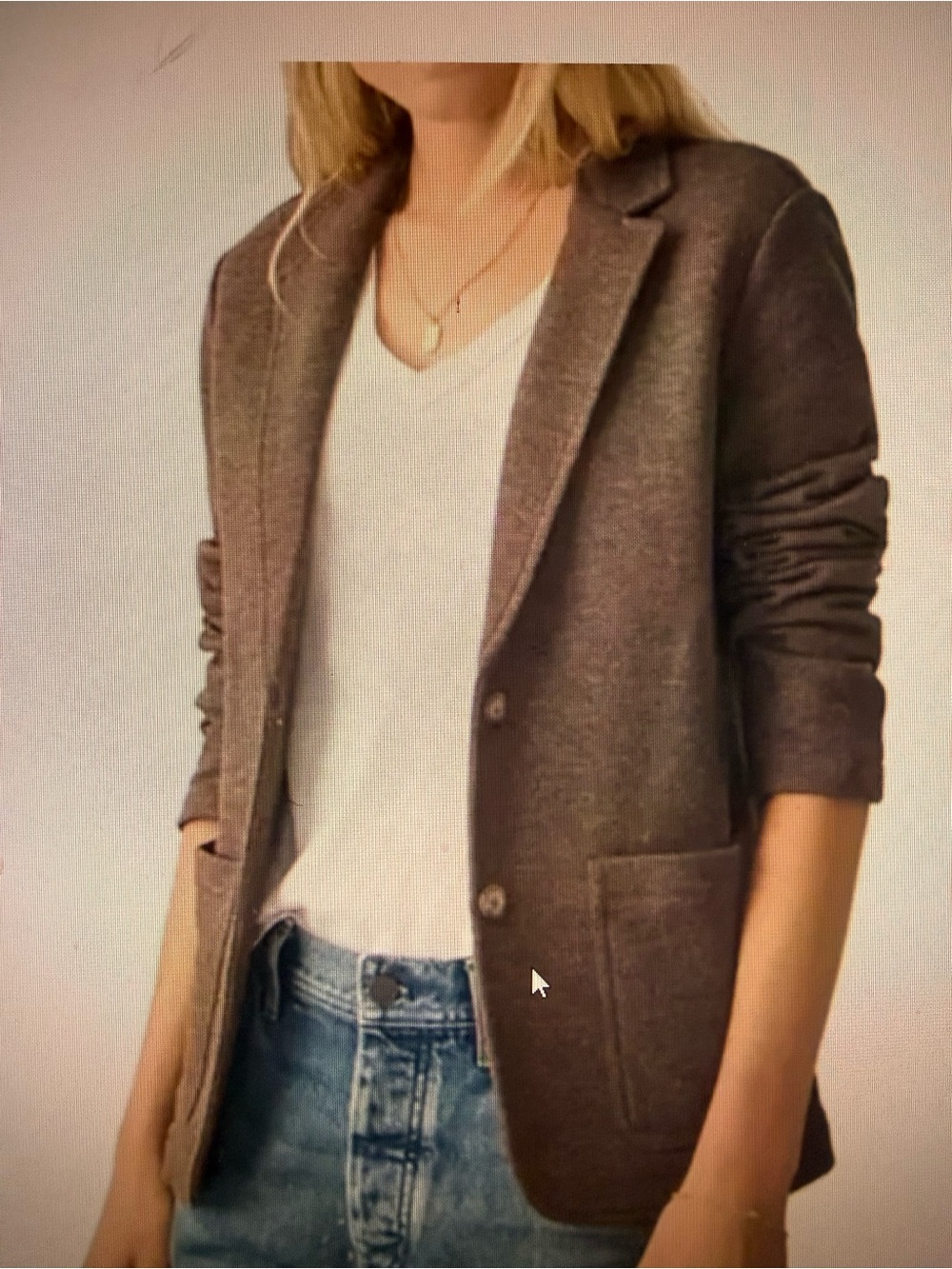 Faherty Heather Knit Two-Button Blazer sz M
